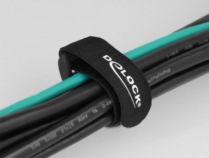 Delock Klett-Cablebinder Mit Schlaufe L 280 X B 38 Mm Schwarz 3 Stück