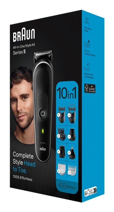 Braun All In One Serie 5 Mgk5440, 10 En 1 Para Barba, Cabello, Bodygrooming Y Más