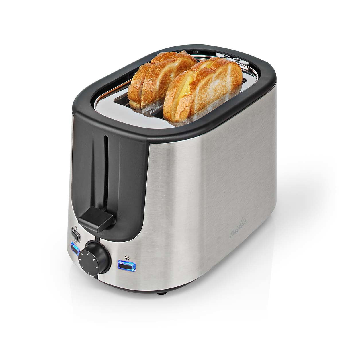 EAN 5412810336272 - Nedis KABT300EAL tostadora 7 2 rebanada(s) 1000 W Aluminio, Negro imagen 13