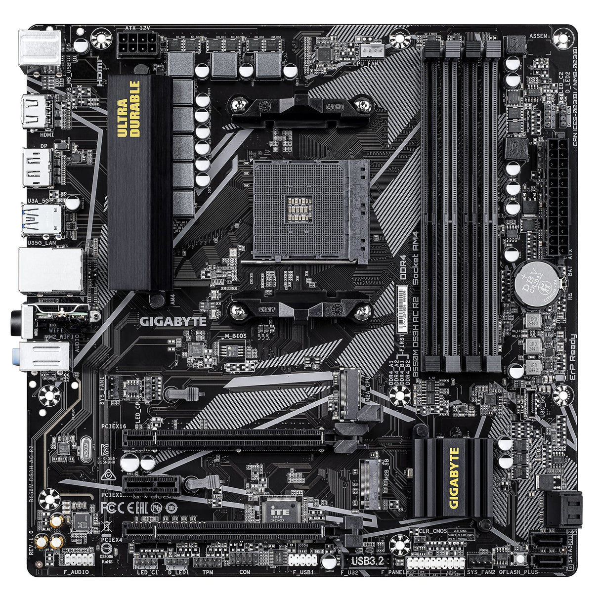 EAN 4719331869908 - GIGABYTE B550M DS3H AC R2 placa base AMD B550 Zócalo AM4 micro ATX imagen 2
