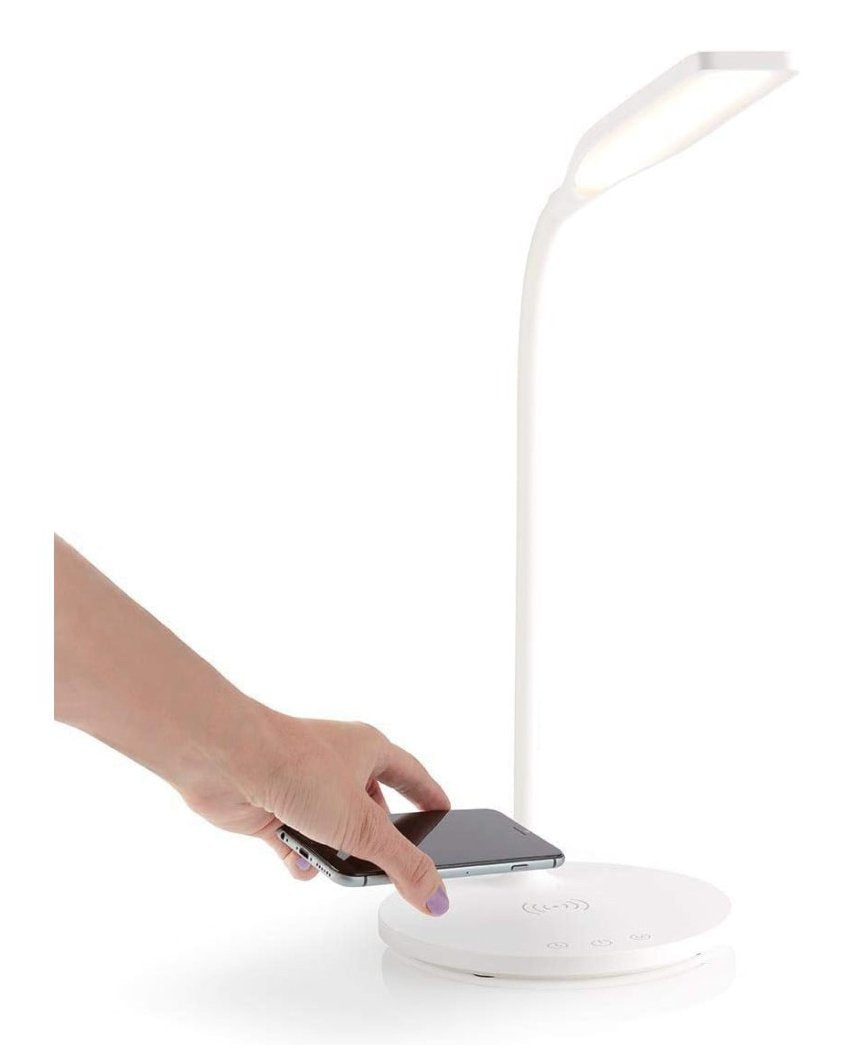 Techly I-Lamp-Dsk10 Lámpara Led De Escritorio Táctil De 5.5w Con Cargador Qi De 15w
