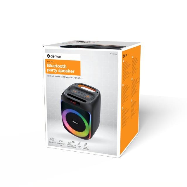 EAN 5706751074332 - Denver BPS-165 Altavoz para fiestas Negro 20 W imagen 4