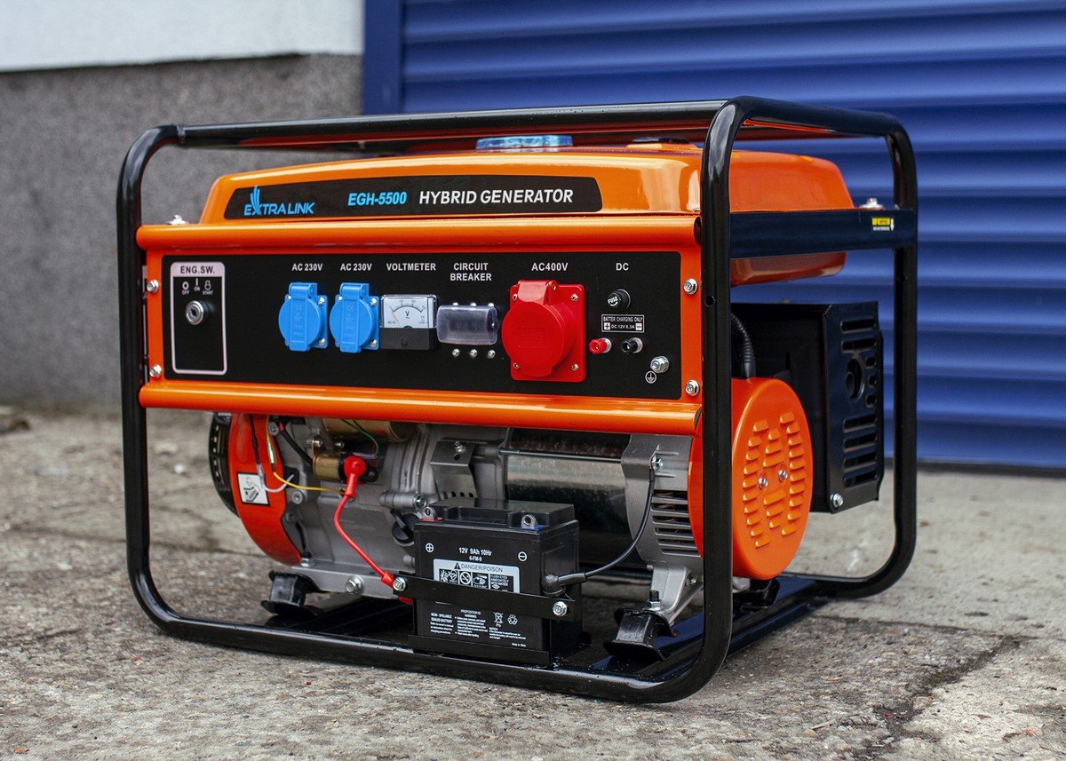 Extralink Ex.30370 Motor-Generador 5000 W 25 L Gasolina Negro, Naranja