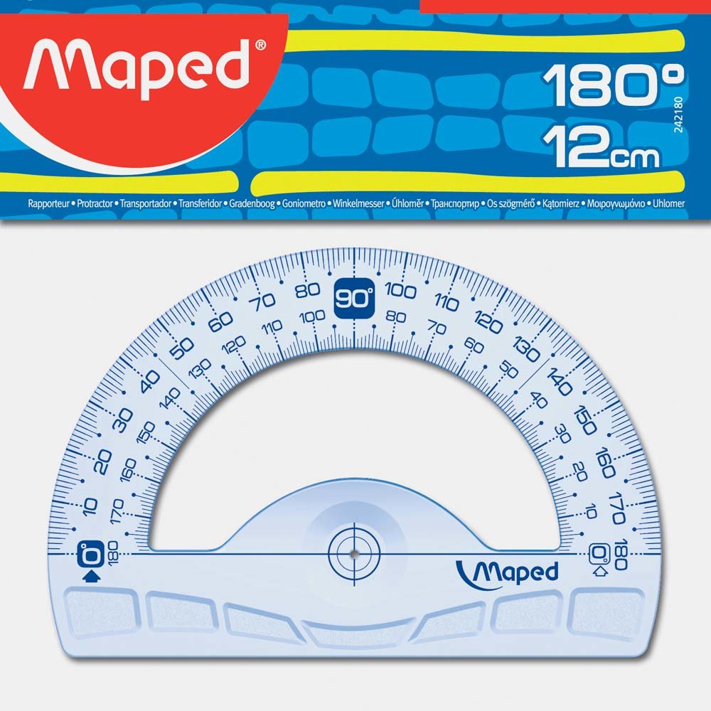 Maped Transportador Geometric 180º Base De 12 Cm En Bolsa -30u-