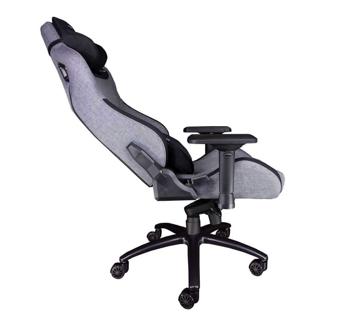 Talius Silla Raptor Gaming Negra/Gris 4d, Frog, Base Metal, Ruedas Nylon, Hasta 170kg