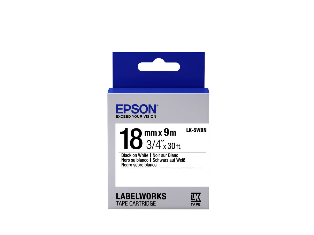 EAN 8715946611501 - Epson LK-5WBN cinta para impresora de etiquetas Negro sobre blanco imagen 1