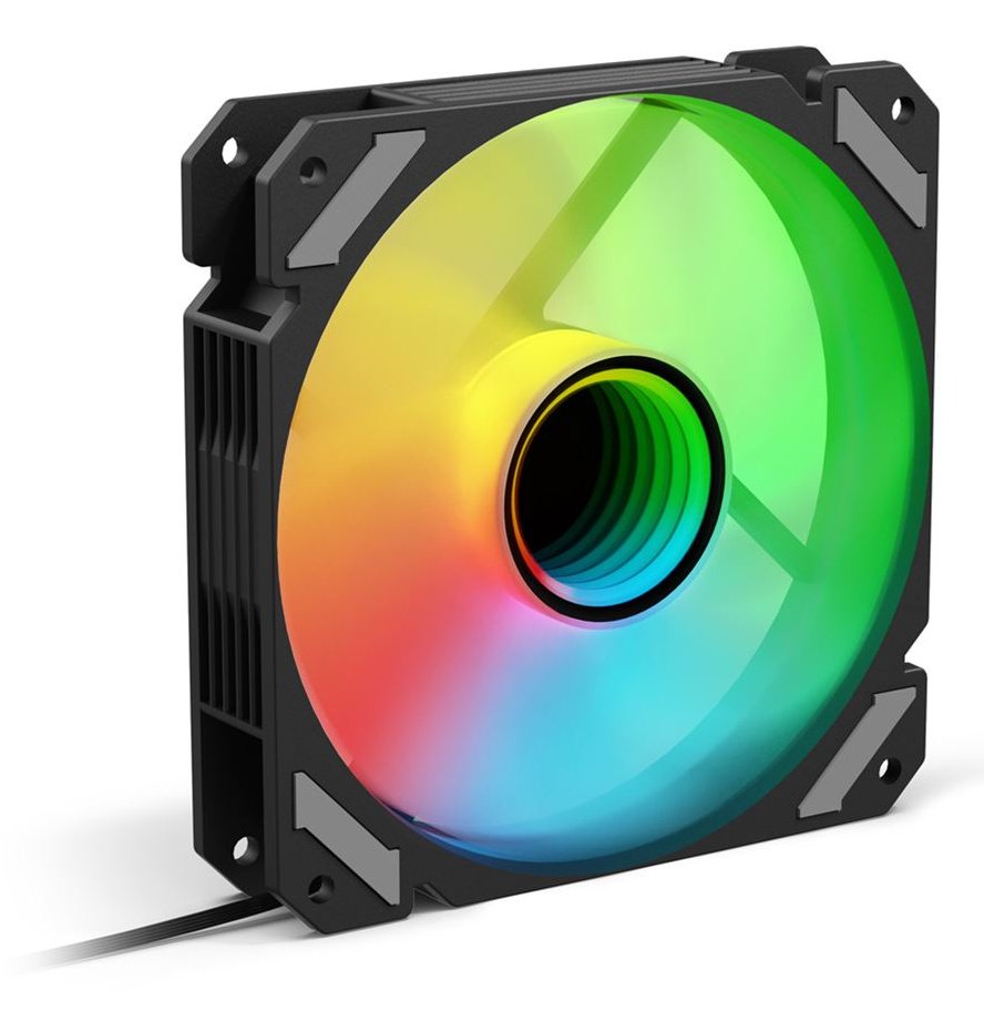 Ventilador Pc Sharkoon Shark Mirror Rgb Pwm De Caja Negro, 120 Mm 4044951042449