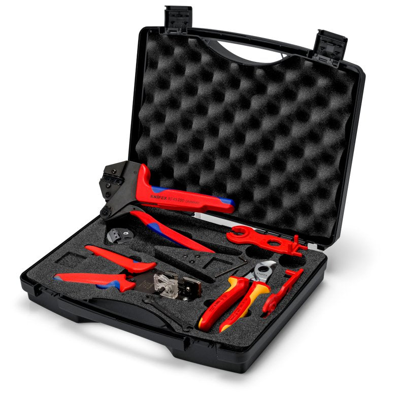 EAN 4003773088998 - Knipex 97 91 04 V01 crimpadora Juego de matrices para cables Gris, Naranja, Rojo imagen 1