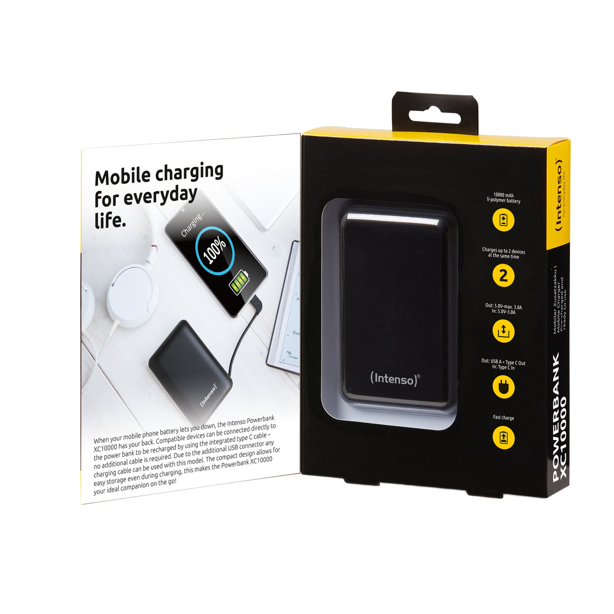 EAN 4034303030125 - Intenso 7314530 batería externa Polímero de litio 10000 mAh Negro imagen 3