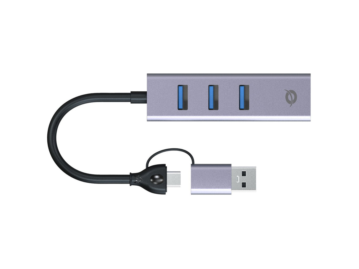 Adaptador Usb-C/Usb-A Ethernet Rj45 Conceptornic Abby25f Con Hub Usb 3,2 X3 Puertos