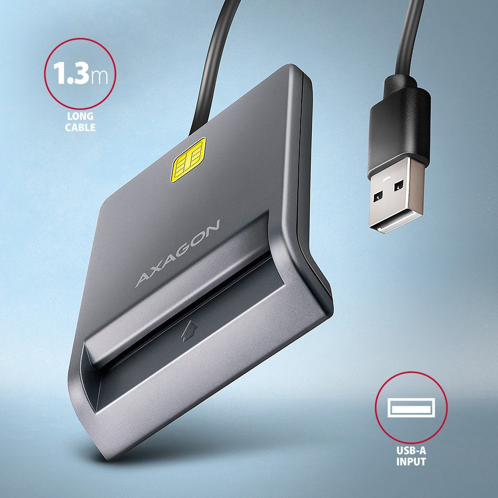 EAN 8595247908278 - Axagon CRE-SM3T USB Smart card Flat lector de tarjeta inteligente Interior USB 2.0 Negro imagen 4