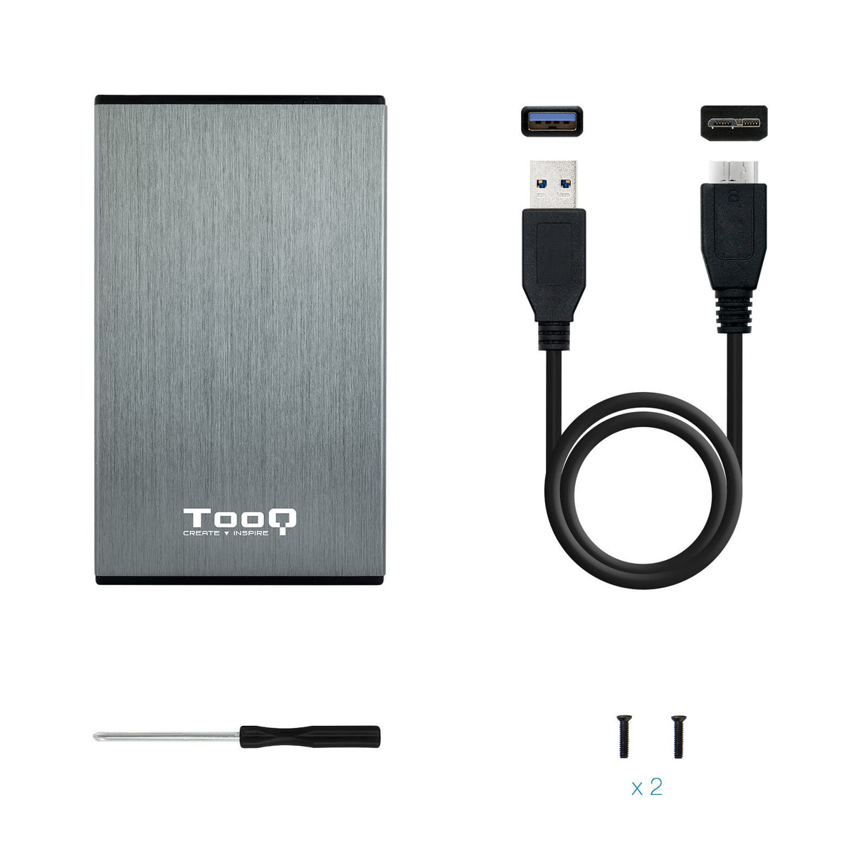 EAN 8433281009646 - TooQ TQE-2527G caja para disco duro externo Caja de disco duro (HDD) Negro, Gris 2.5" imagen 5