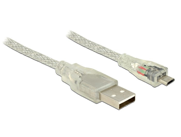 Delock Cable Usb 2.0 Tipo A Conector Macho > Usb 2.0 Micro-B Conector Macho 1.5 M Transparente