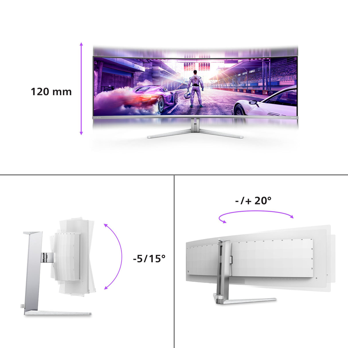 EAN 8712581801663 - Philips Evnia 8000 49M2C8900/00 pantalla para PC 124,2 cm (48.9") 5120 x 1440 Pixeles Dual QHD QD-OLED Bl imagen 4