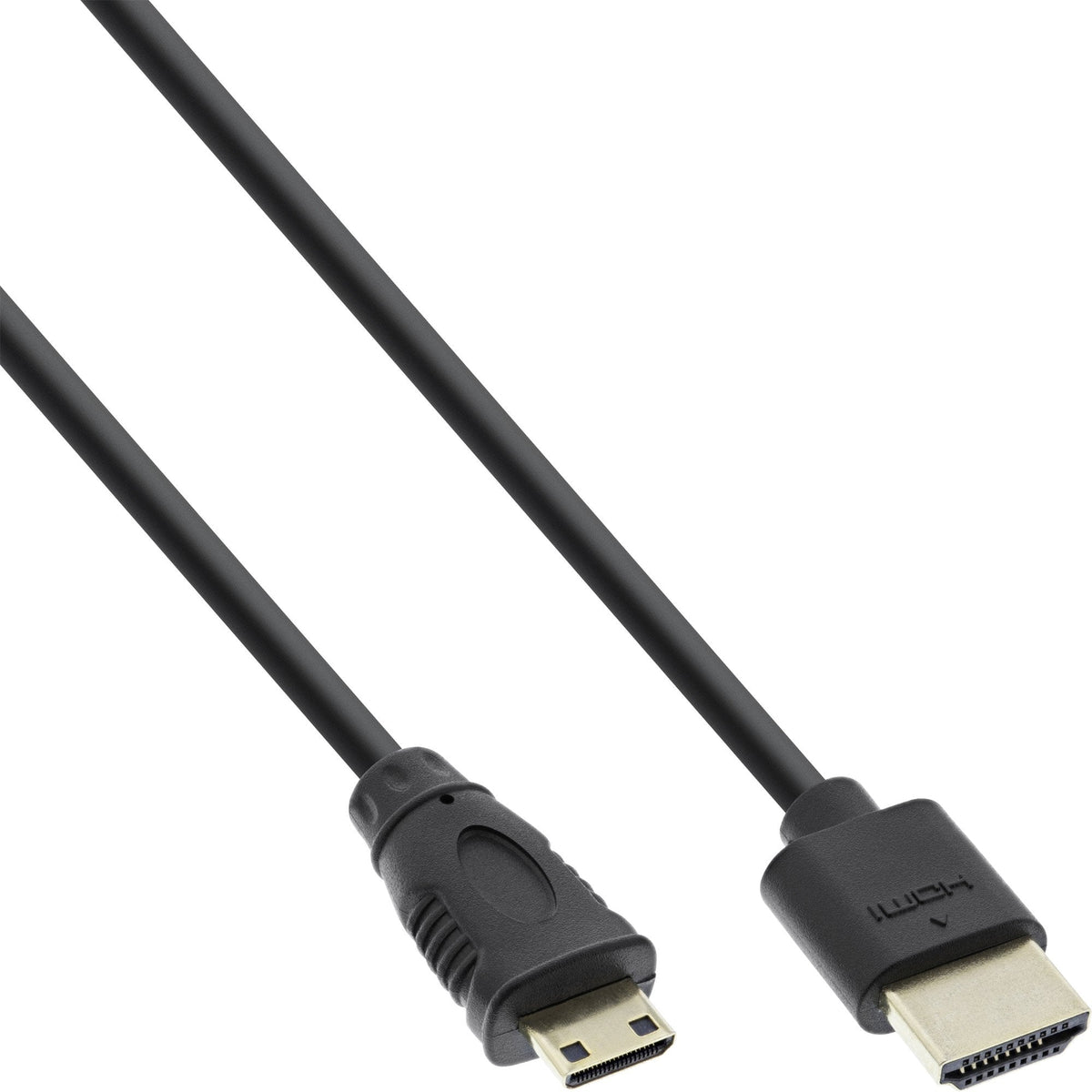 Cable Hdmi De Inline Con Ethernet Tipo A A C Macho Súper Delgado Negro / Dorado 1m