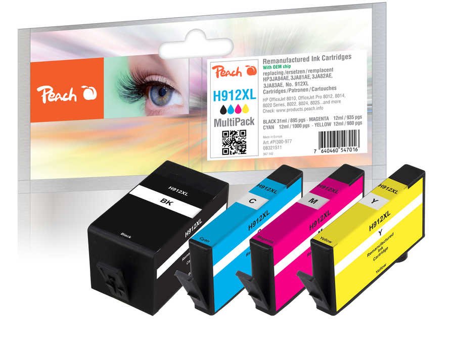 Peach Tinta Compatible Con Hp 912xl Multipack