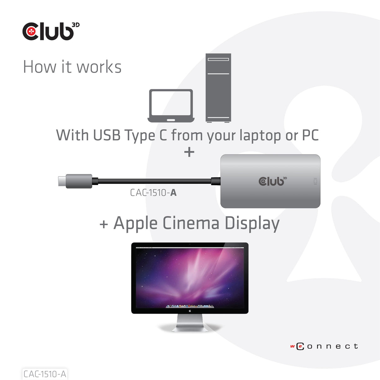 EAN 8719214471651 - CLUB3D CAC-1510-A adaptador de cable de vídeo 0,25 m USB Tipo C DVI-D Gris imagen 5