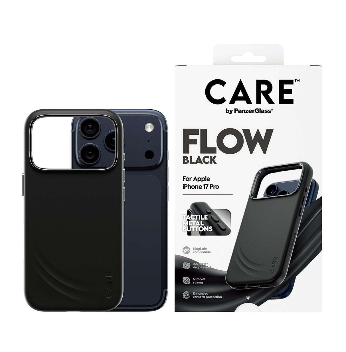 Panzerglass Care By ® Flow Case Black W. Magsafe Iphone 17 Pro Funda Para Apple - Iphone 17 Pro Negro