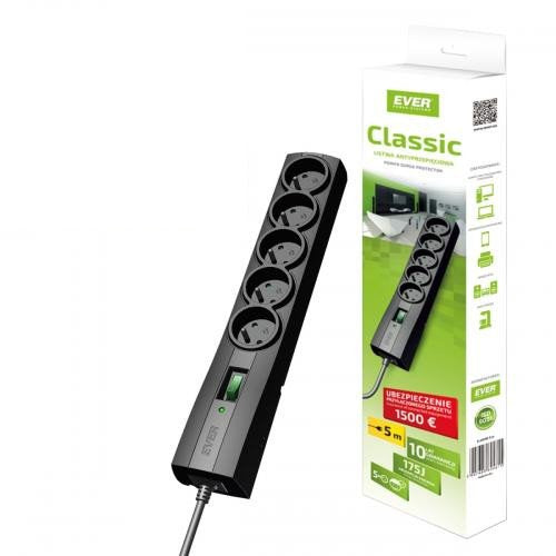 EAN 5907683604608 - Ever CLASSIC 3m Negro 5 salidas AC 250 V imagen 2