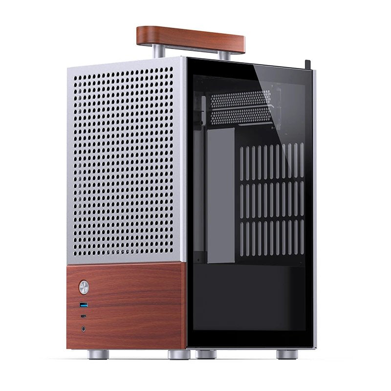 Jonsbo T6 Pc Carcasa, Mini-Tower, Mini-Itx, Tempered Glass, Madera - Plateado
