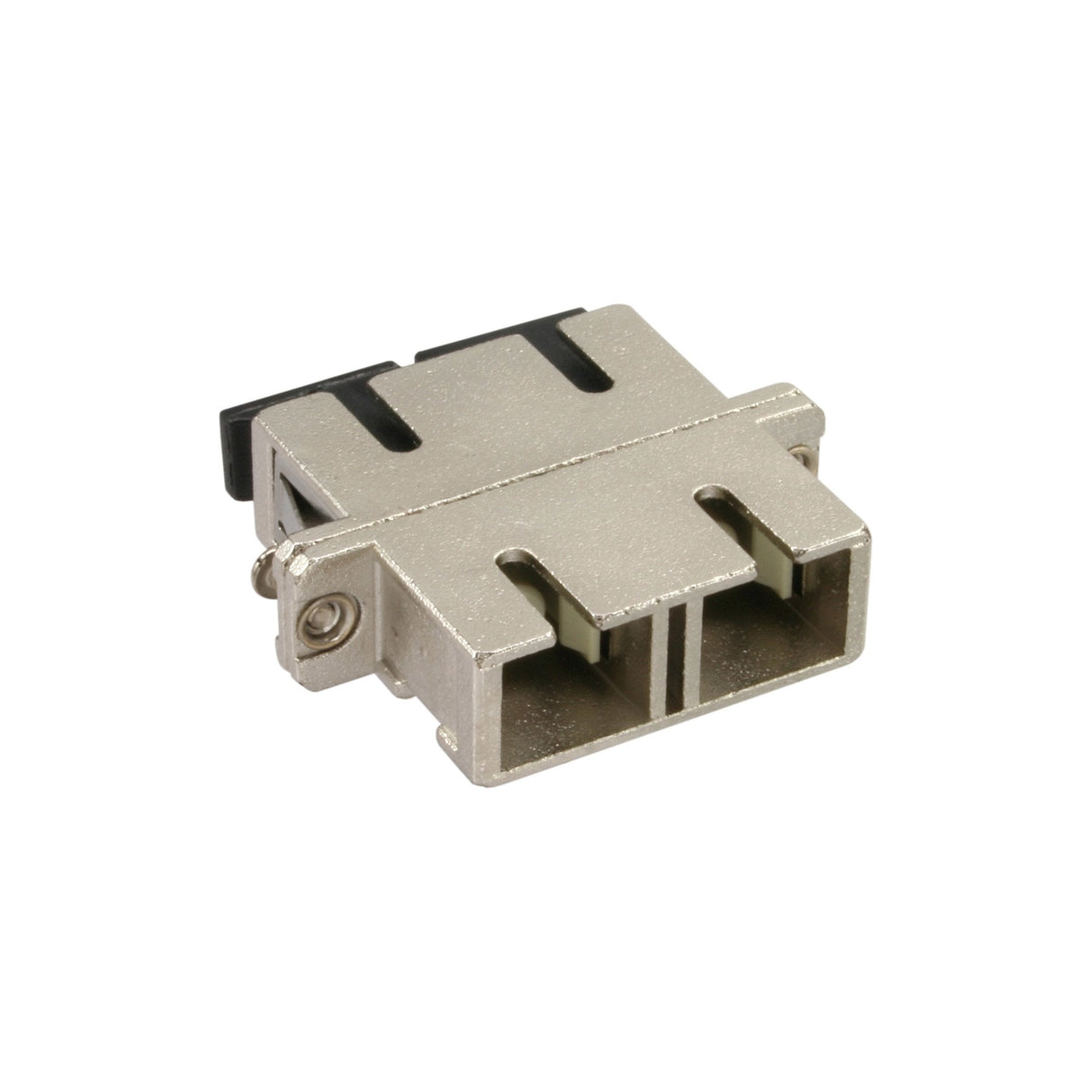 Adaptador Metálico De Fibra Óptica Inline Duplex Sc/Sc Mm Funda De Cerámica Con Brida