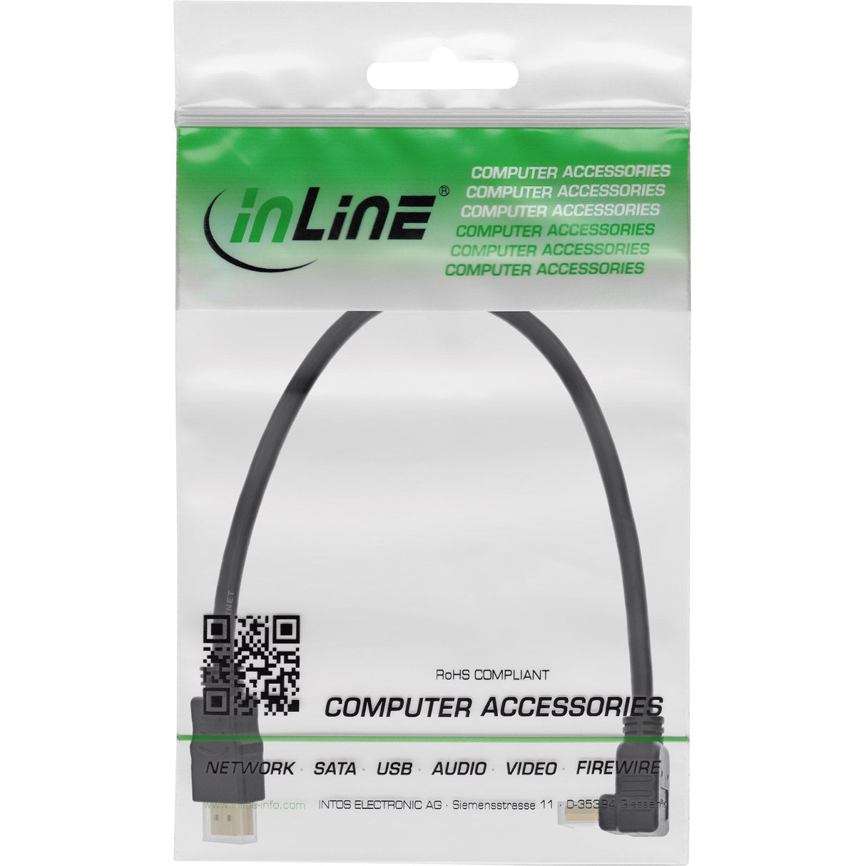 Cable Hdmi Inline De Con Ethernet En Ángulo De 0,3 M