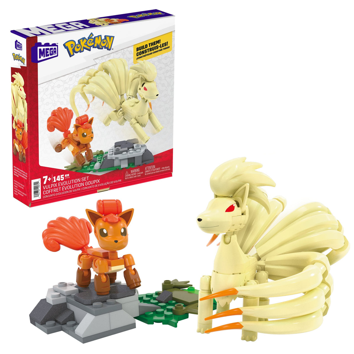 Mattel Mega Pokémon Vulpix Evolution Set, Juguete De Construcción Hth79