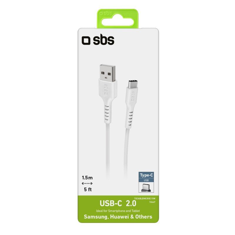 Cable Datos Sbs Usb 2.0 A Tipo C 1,5m Blanco