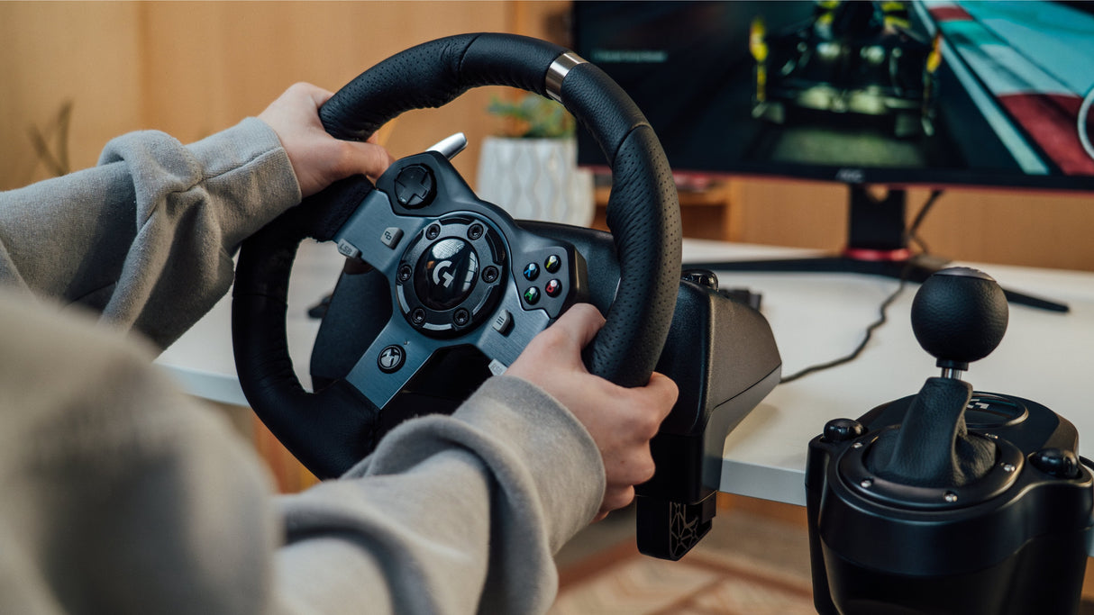 Volante De Carreras Logitech G920 Driving Forcé Para Xbox One Pc Forcé Feedback Con Dos Motores 900 Rotación Pedales Calibracion Automatica