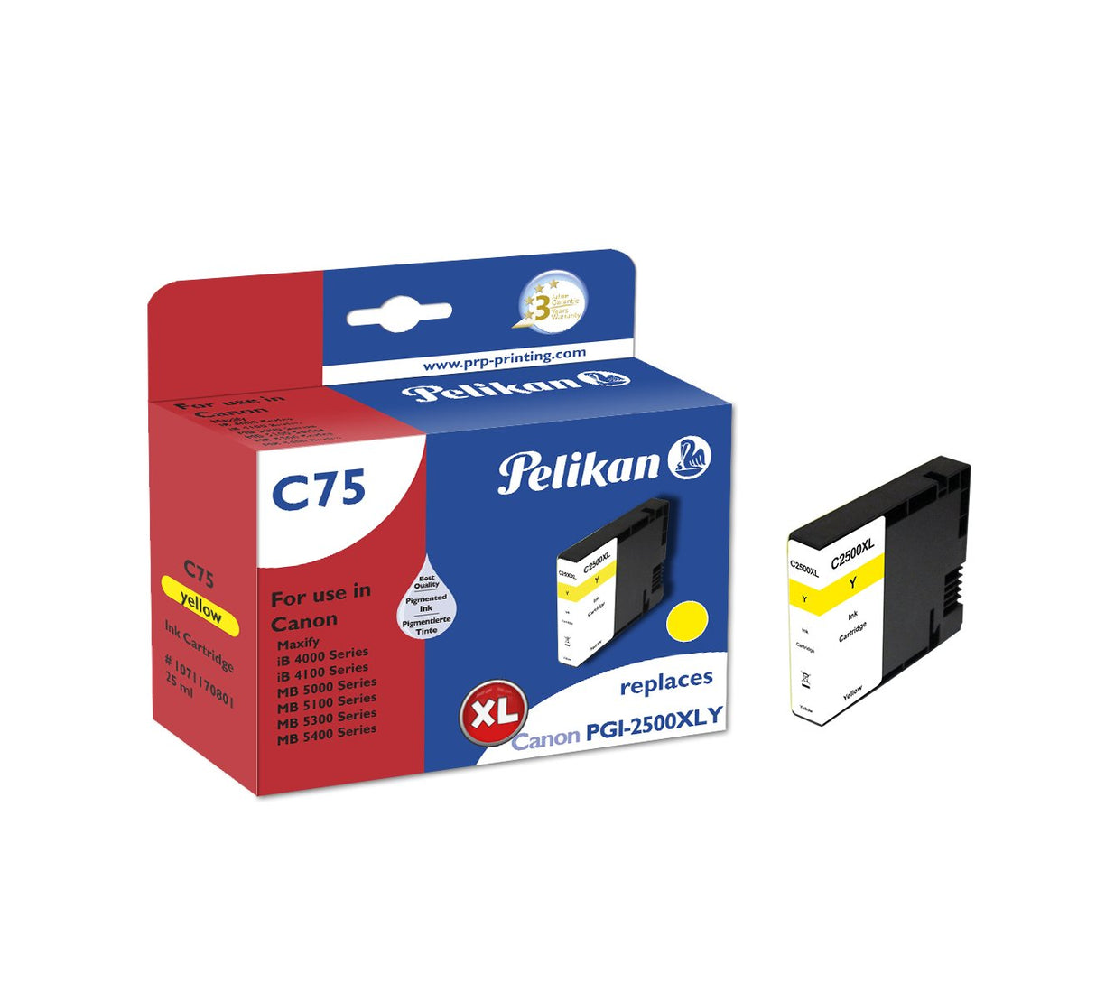 EAN 4018474708014 - Pelikan C75 Yellow cartucho de tinta 1 pieza(s) Original Alto rendimiento (XL) Amarillo imagen 1