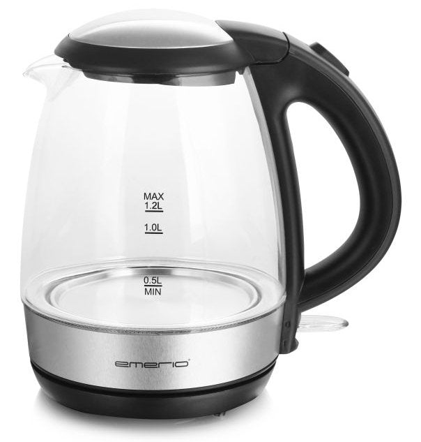 Hervidor Emerio, 1,2 L, Vidrio, Sin Bpa
