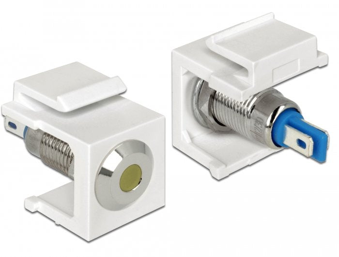 Delock 86436 Conector Keystone Led Azul, Acero Inoxidable, Blanco, Amarillo