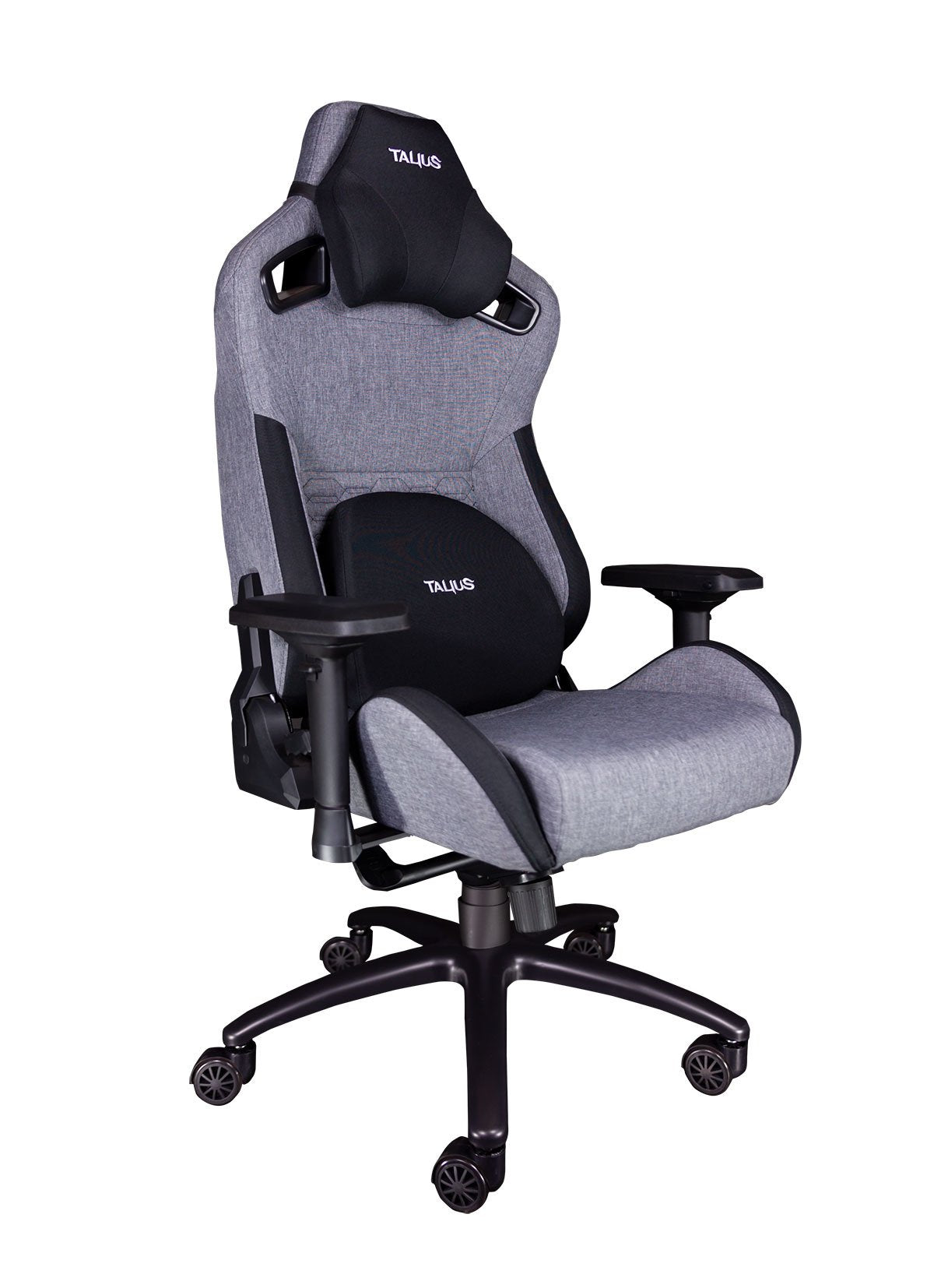 Talius Silla Raptor Gaming Negra/Gris 4d, Frog, Base Metal, Ruedas Nylon, Hasta 170kg