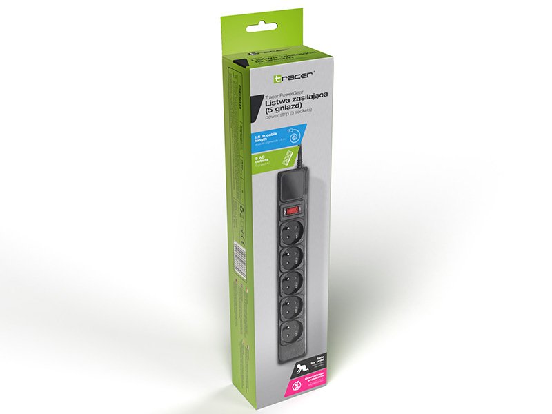 EAN 5907512866870 - Tracer PowerGear Negro 5 salidas AC 1,5 m imagen 4