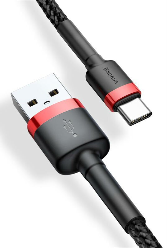 Baseus Cafule Cable Usb 2 M Usb A Usb C Negro, Rojo