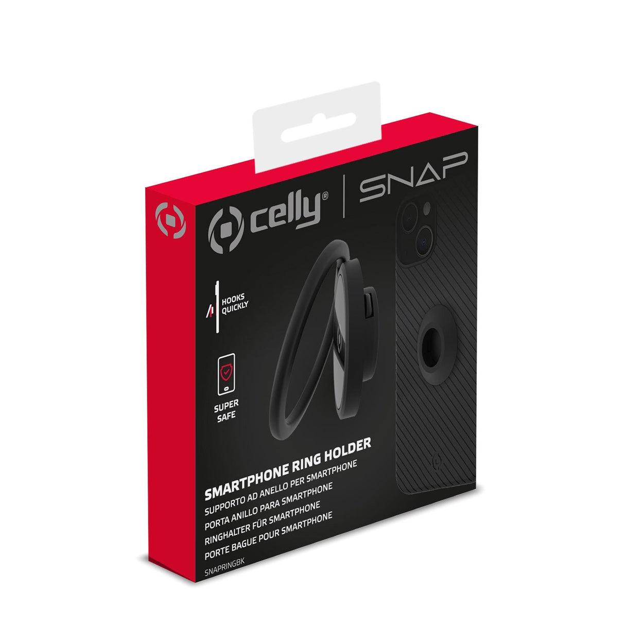 EAN 8021735196389 - Celly SnapRing Soporte activo para teléfono móvil Teléfono móvil/smartphone Negro imagen 6