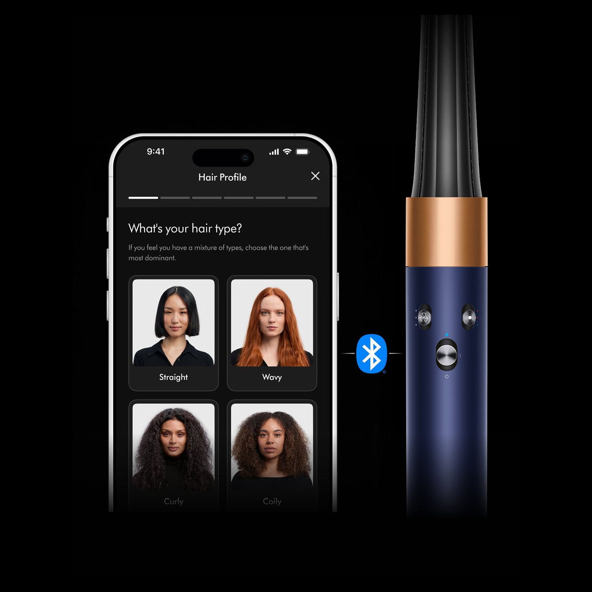 Dyson Airwrap I.D. Curly + Coily Multi-Style Complete Long Styler And Dryer Hs08 Prussian Blue/Copper Eu 107451-01