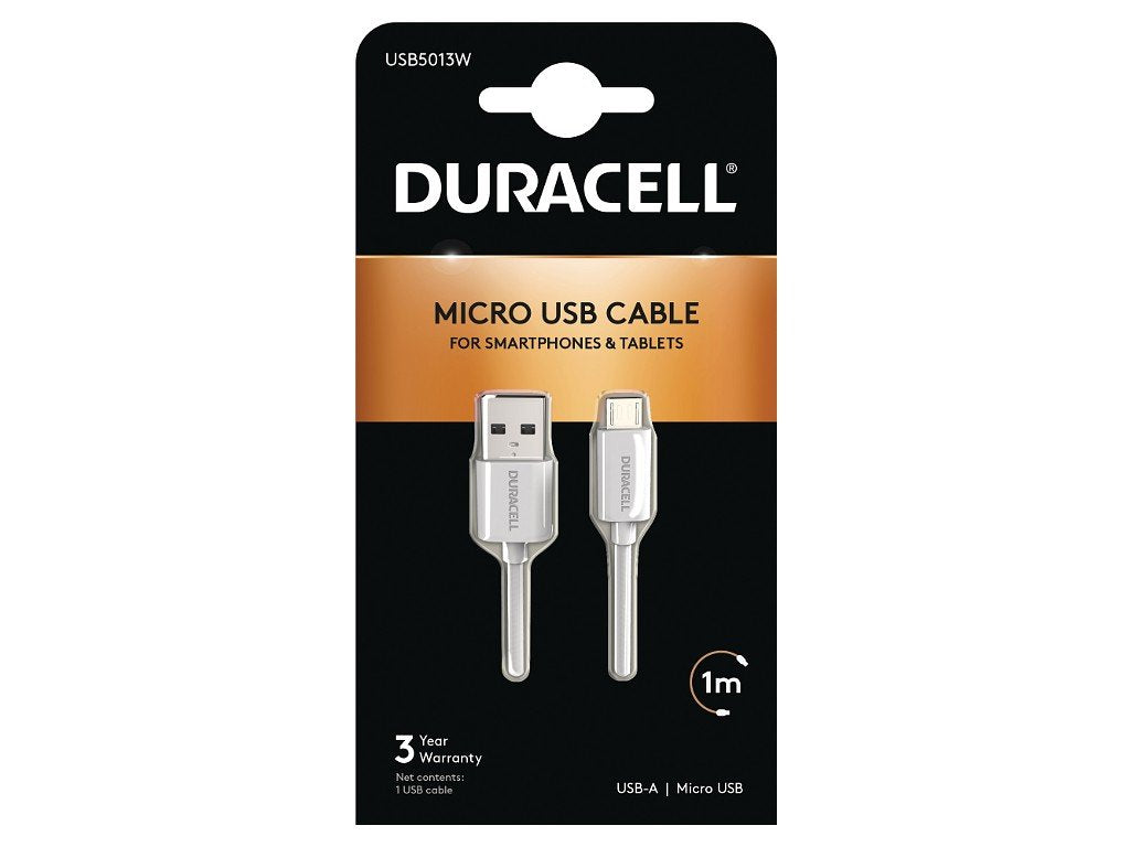 Cable Usb 2.0 Duracell Usb5013w Usb Macho Microusb Macho 1m Blanco