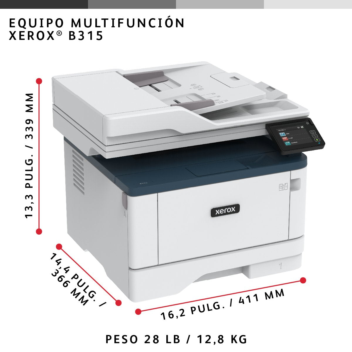 Impresora Multifunción Xerox B315, B315v/Dni