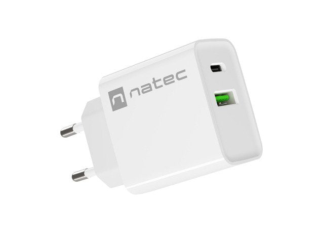 Natec Cargador Usb Ribera Usb-A+Usb-C 20w Pd Blanco