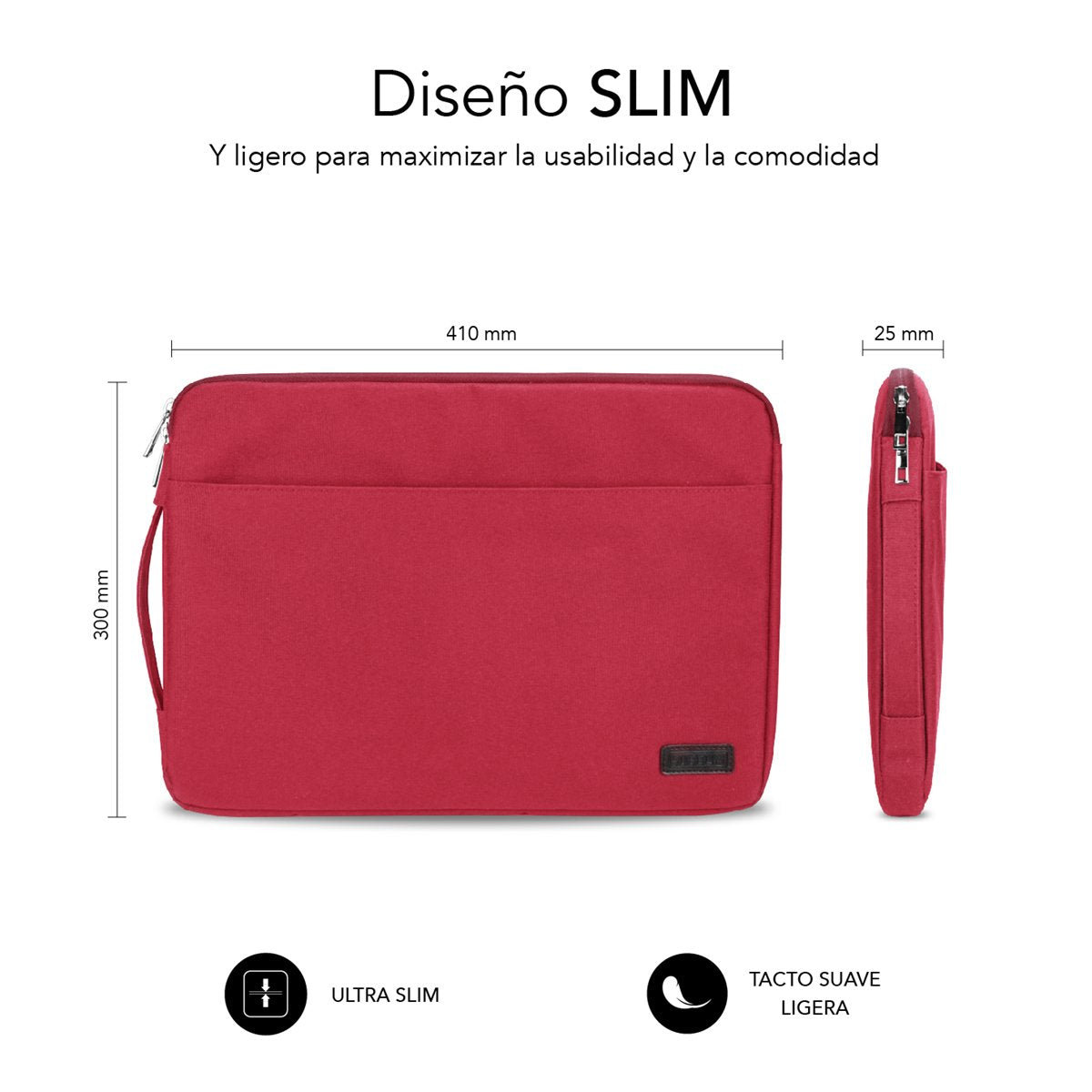 Funda Subblim Urban Laptop Sleeve Para Portátiles Hasta 15.6'/ Rojo