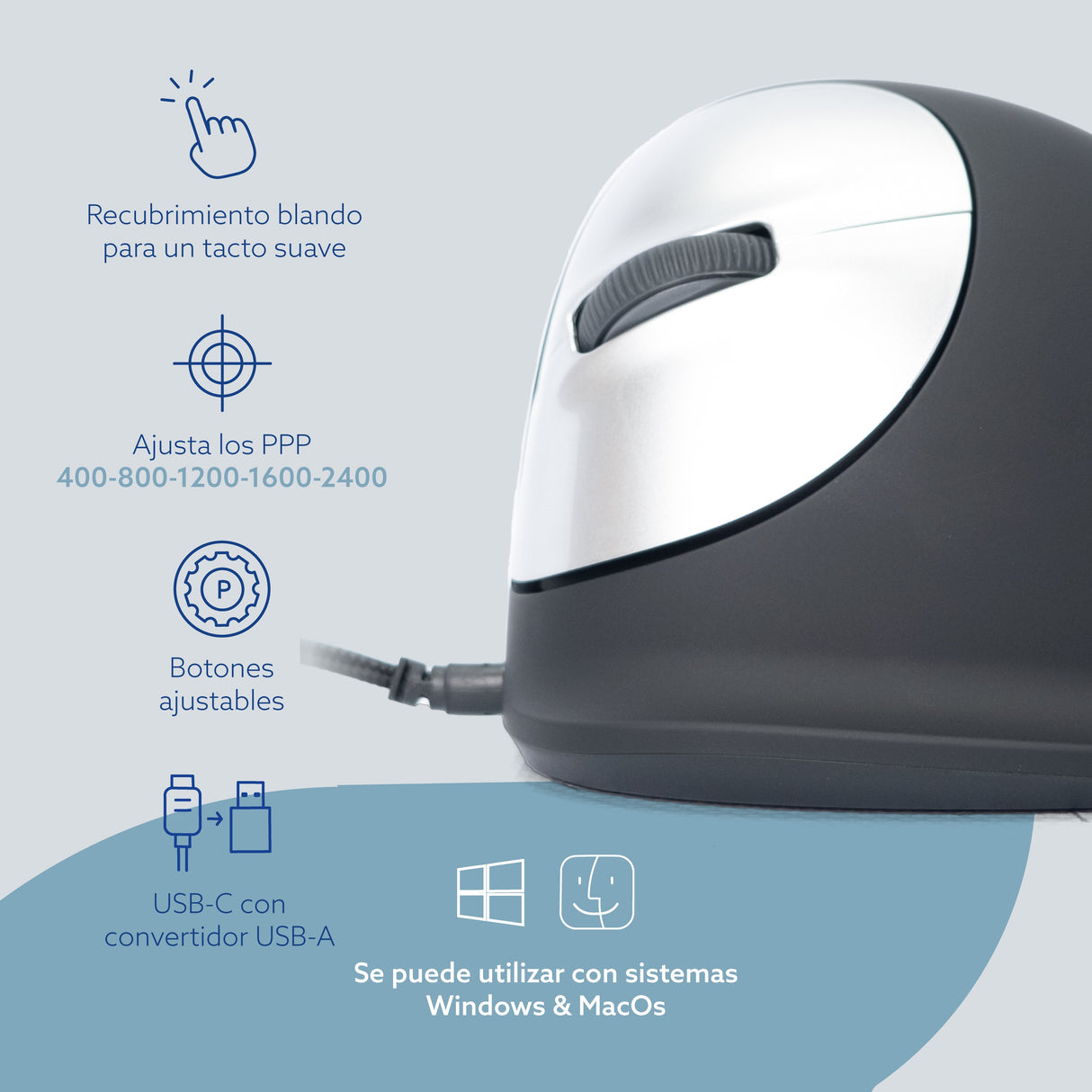 EAN 8719274491347 - R-Go Tools RGOHELELA ratón Oficina Izquierda USB tipo A Óptico 2400 DPI imagen 15