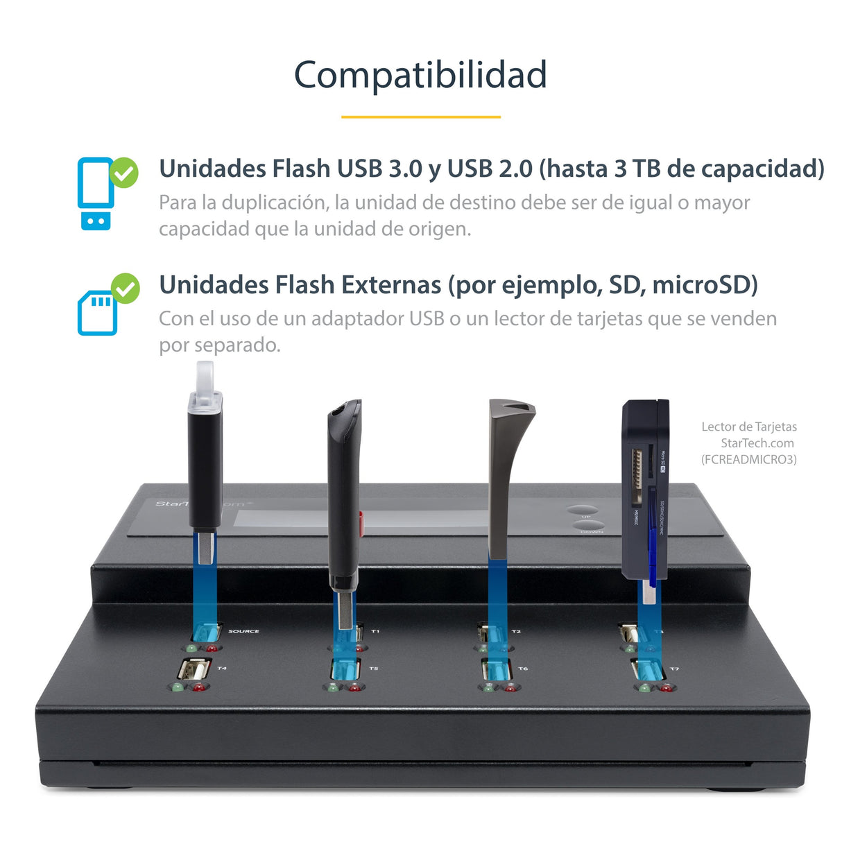 EAN 0065030870733 - StarTech.com USBDUPE17 duplicador de datos y soporte Duplicador de pendrives Negro 7 copias imagen 4