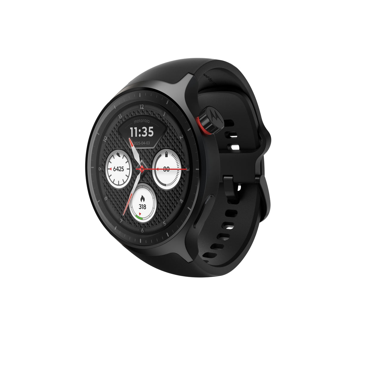 Motorola Moto Watch Negro Mate Reloj Inteligente Con Banda Silicona Pantone Volcanic Ash Pantalla Luminosa 1.4" 4 Gb Bluetooth 40 G