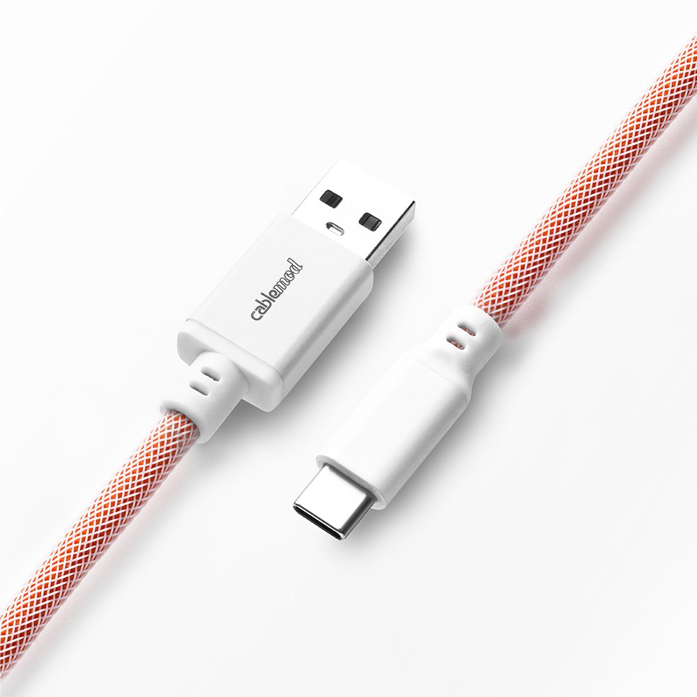 Cablemod Classic Coiled Keyboard Cable Usb-C A Usb Tipo A, Orangesicle - 150cm