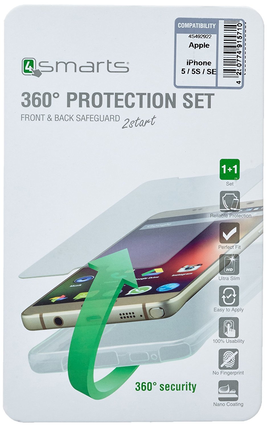 4smarts 360° Protection Set Apple Iphone 7/8 Se 2.Gen Transparent