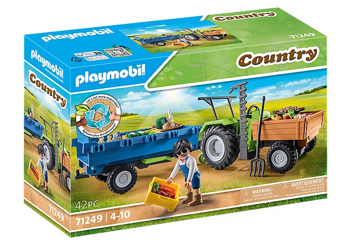 Playmobil 71249 Tractor Con Remolque