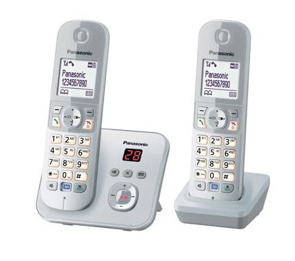 Panasonic Kx-Tg6822 Teléfono Dect Identificador De Llamadas Plata