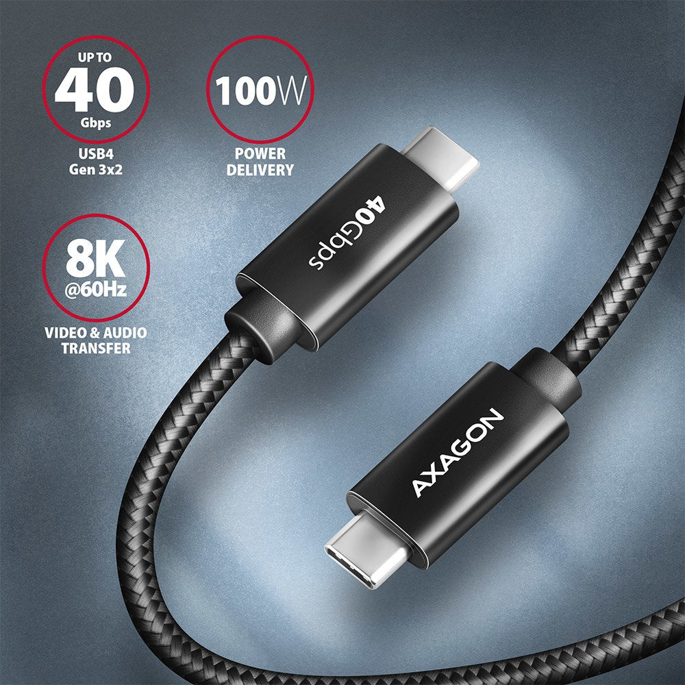 Axagon Bucm432-Cm10ab Cable Usb 1 M Usb4 Gen 3x2 Usb C Negro