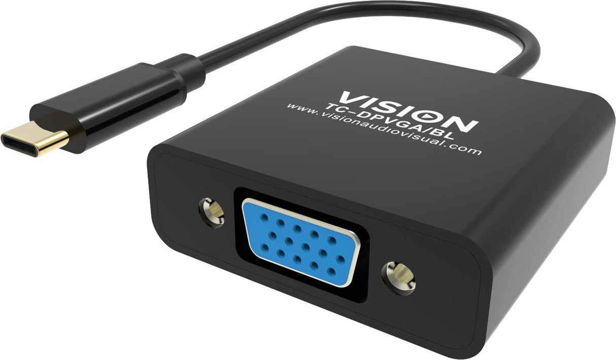 Vision Tc-Usbcvga/Bl Adaptador De Cable De Vídeo Usb Tipo C Vga (D-Sub) Negro